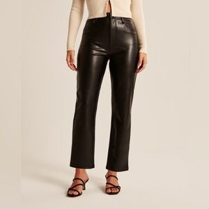 Abercrombie Curve Love Vegan Leather Ankle Straight Pant